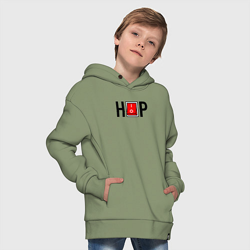 Детское худи оверсайз Hip Hop выключатель / Авокадо – фото 4