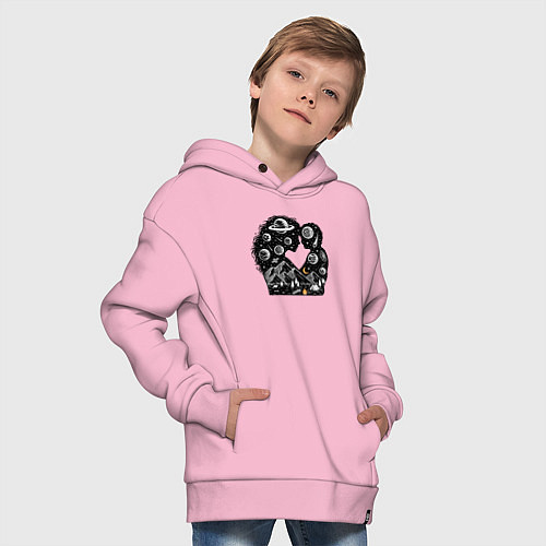 Детское худи оверсайз Space family / Светло-розовый – фото 4