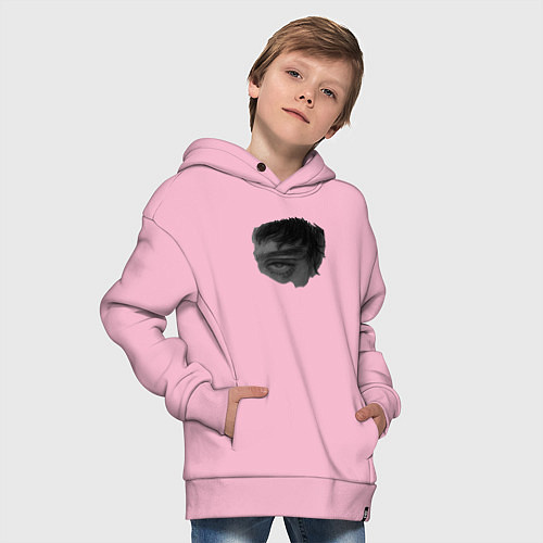 Детское худи оверсайз Черные глаза / Светло-розовый – фото 4