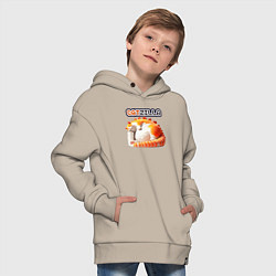 Толстовка оверсайз детская Catzilla, цвет: миндальный — фото 2