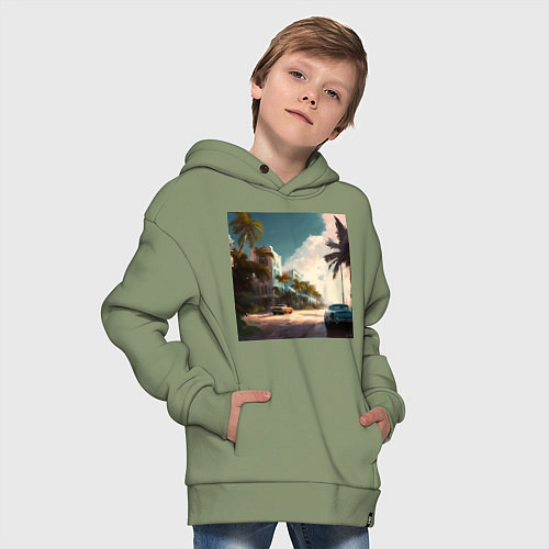 Детское худи оверсайз Солнечный Майами / Авокадо – фото 4