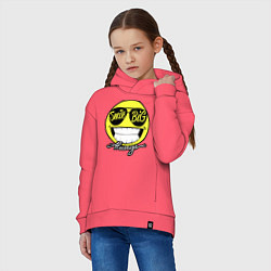 Толстовка оверсайз детская Smile big always, цвет: коралловый — фото 2