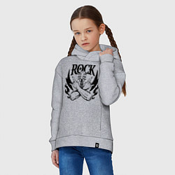 Толстовка оверсайз детская Rock - guitar, цвет: меланж — фото 2