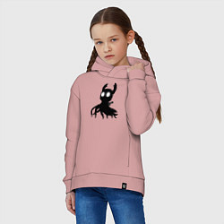 Толстовка оверсайз детская Hollow Knight - маленький призрак, цвет: пыльно-розовый — фото 2