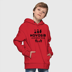 Толстовка оверсайз детская Novosib: we love you, цвет: красный — фото 2