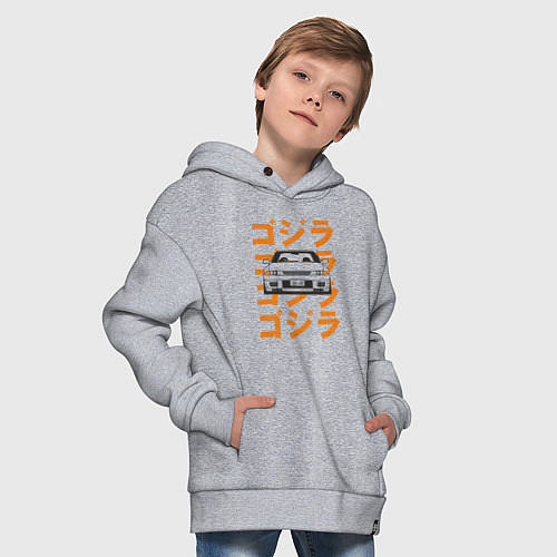 Детское худи оверсайз Nissan Skyline GTR32 / Меланж – фото 4