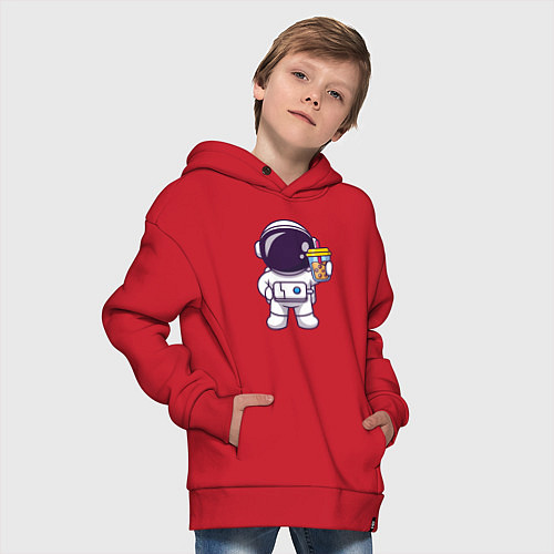 Детское худи оверсайз Space drink / Красный – фото 4
