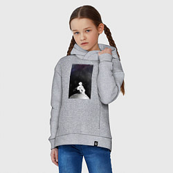 Толстовка оверсайз детская Ванпанчмен Сайтама на луне, цвет: меланж — фото 2