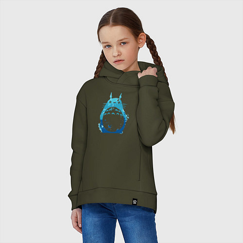 Детское худи оверсайз Blue Totoro / Хаки – фото 3