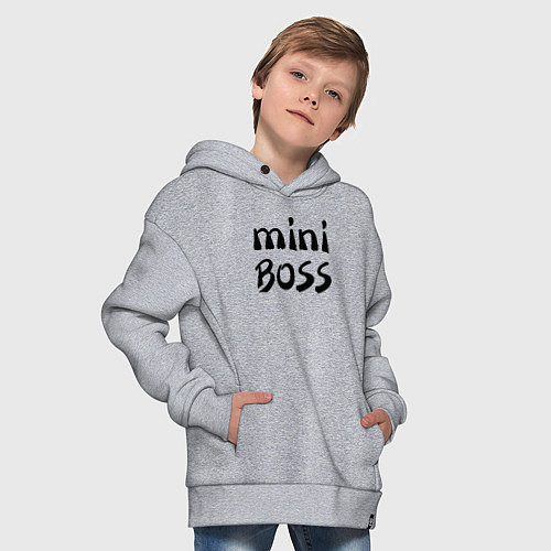 Детское худи оверсайз Mini boss / Меланж – фото 4