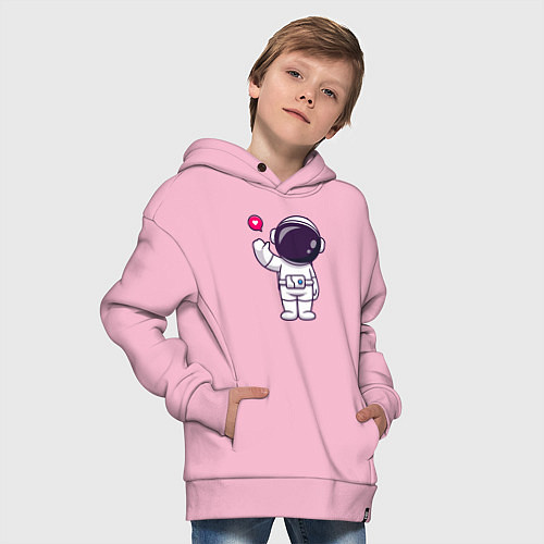 Детское худи оверсайз Hello spaceman / Светло-розовый – фото 4