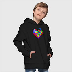Толстовка оверсайз детская Color tetris, цвет: черный — фото 2