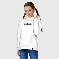 Толстовка оверсайз детская Lolita never alone - motto, цвет: белый — фото 2