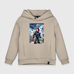 Детское худи оверсайз Mass effect and Minecraft - collaboration