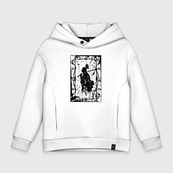 Толстовка оверсайз детская Воин с катаной, цвет: белый