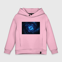Толстовка оверсайз детская Взрыв синий геометрической абстракции, цвет: светло-розовый