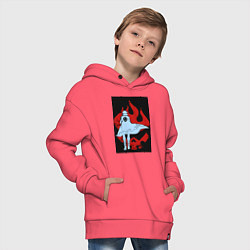 Толстовка оверсайз детская Гуррен-Лаганн Камина братан, цвет: коралловый — фото 2