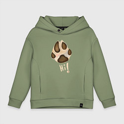 Детское худи оверсайз Лапа собаки акварелью