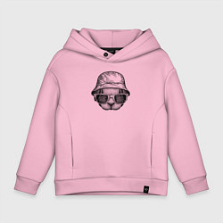 Толстовка оверсайз детская Зайка в панаме и очках, цвет: светло-розовый