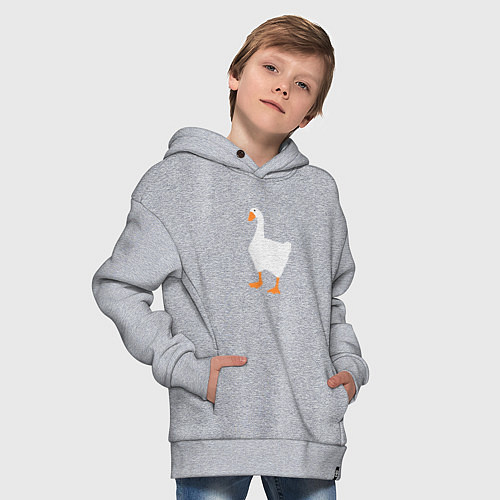 Детское худи оверсайз Untitled goose game honk / Меланж – фото 4