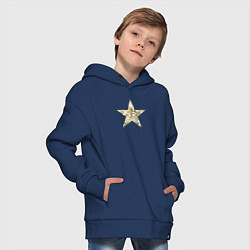 Толстовка оверсайз детская Звезда камуфляж песочный, цвет: тёмно-синий — фото 2