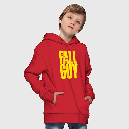 Детское худи оверсайз The fall guy logo / Красный – фото 4