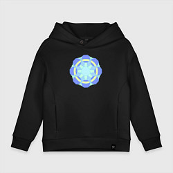 Толстовка оверсайз детская Орнамент графический, цвет: черный