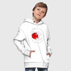 Толстовка оверсайз детская Лиса и роза, цвет: белый — фото 2