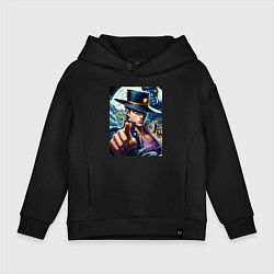 Толстовка оверсайз детская Jojo and his new stand ai art fantasy, цвет: черный