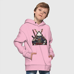 Толстовка оверсайз детская Самурай Кроль, цвет: светло-розовый — фото 2