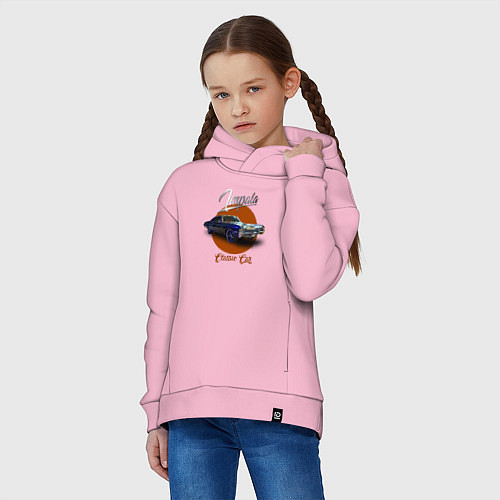Детское худи оверсайз Американская автоклассика Chevrolet Impala / Светло-розовый – фото 3
