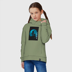 Толстовка оверсайз детская Бездомный бог Юкинэ, цвет: авокадо — фото 2