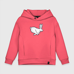 Толстовка оверсайз детская Бегущий кролик, цвет: коралловый