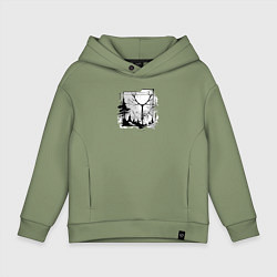 Толстовка оверсайз детская Осеннее приключение, цвет: авокадо