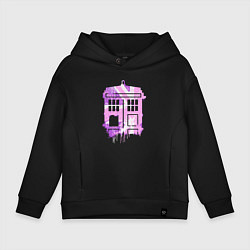 Толстовка оверсайз детская Pink tardis, цвет: черный