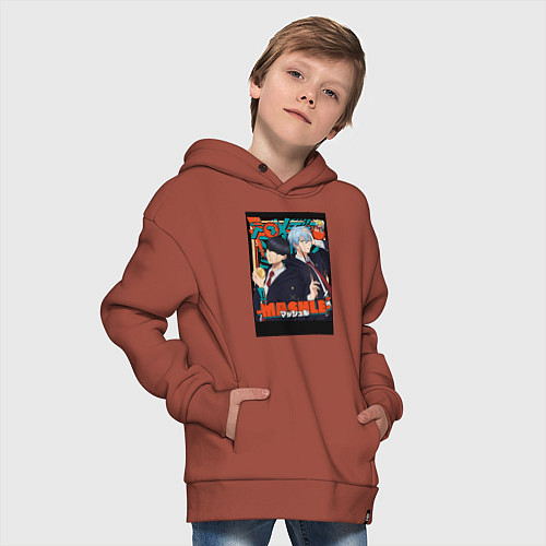 Детское худи оверсайз Мэш Бёрндэд / Кирпичный – фото 4