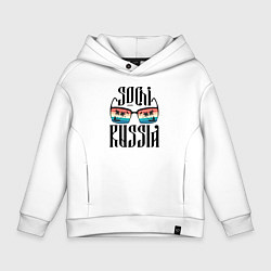 Толстовка оверсайз детская Сочи курорт России, цвет: белый