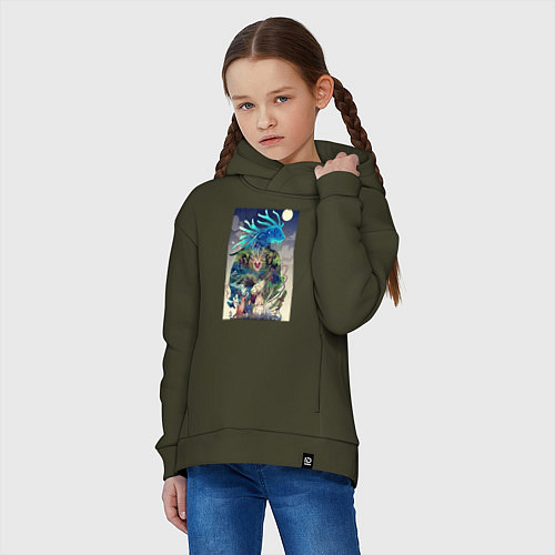 Детское худи оверсайз Принцесса Мононоке Аситака / Хаки – фото 3