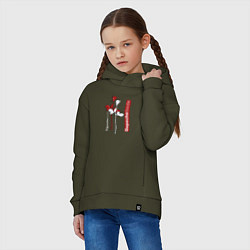 Толстовка оверсайз детская Depeche Mode - Roses violator, цвет: хаки — фото 2