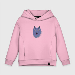 Толстовка оверсайз детская Волк серый не страшный, цвет: светло-розовый