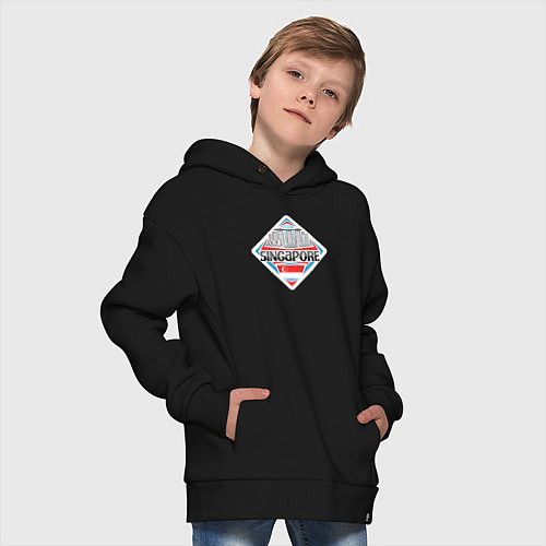 Детское худи оверсайз Сингапур / Черный – фото 4