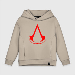 Толстовка оверсайз детская Red logo of assassins, цвет: миндальный