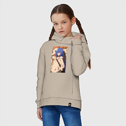 Толстовка оверсайз детская Реинкарнация безработного Рокси Мигурдия арт, цвет: миндальный — фото 2