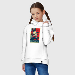 Толстовка оверсайз детская Горшок панк, цвет: белый — фото 2