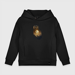 Толстовка оверсайз детская Лунная совушка, цвет: черный
