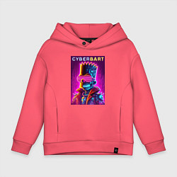 Детское худи оверсайз Cyber Bart - neon glow ai art fantasy