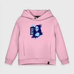 Толстовка оверсайз детская Тардис и Джоконда, цвет: светло-розовый
