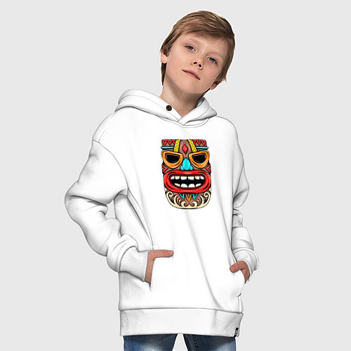 Детское худи оверсайз Tiki mask / Белый – фото 4