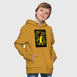 Толстовка оверсайз детская Моя геройская академия Всемогущий Номер один, цвет: горчичный — фото 2