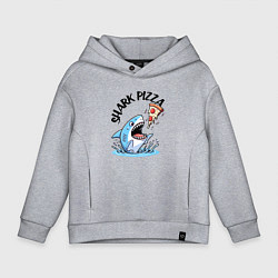 Толстовка оверсайз детская Shark pizza - ai art fantasy, цвет: меланж